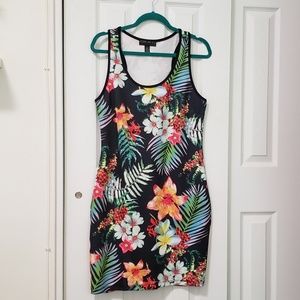 Forever 21 + Tropical Floral Racerback Tank Dress